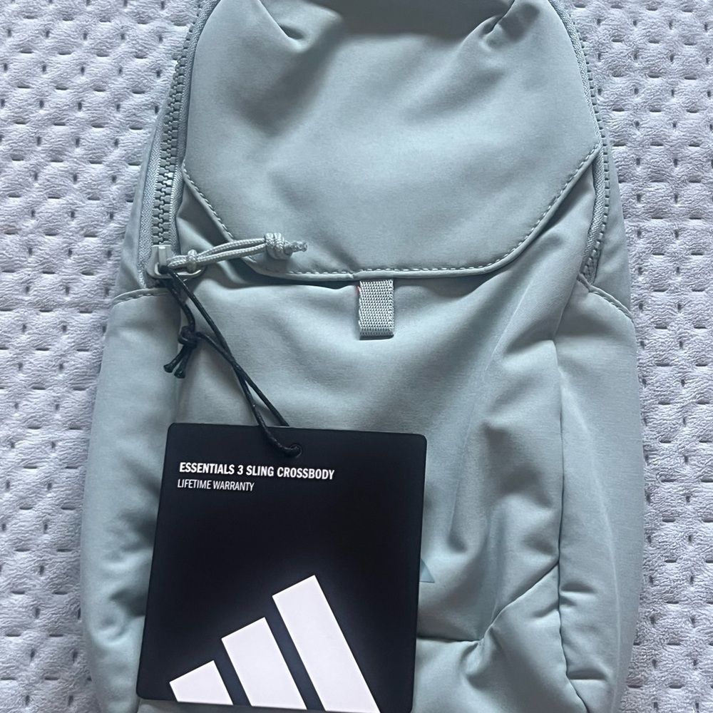Adidas  Women’s Essentials 3 Sling Crossbody Bag Adjustable Strap | Sage Green - Picture 2 of 12